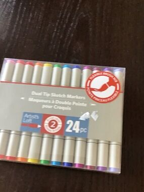 24-Pack Dual Tip Sketch Markers - Assorted Bright Colors